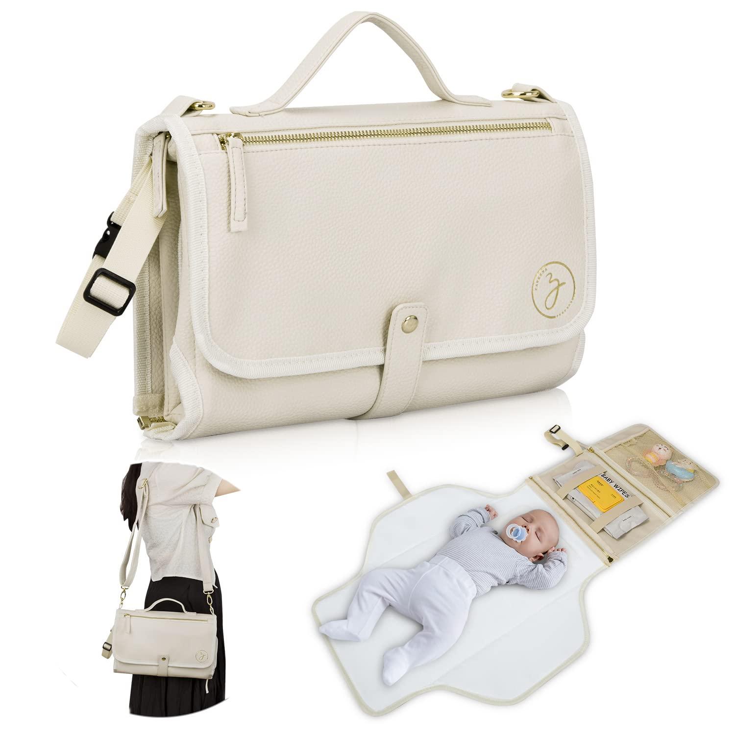 Portable Diaper Changing Pad. Portable Changing Pad for Diaper Bag. Travel Changing Pad. Newborn Essentials, Newborn Girls and Boys, Cream, 750 Count