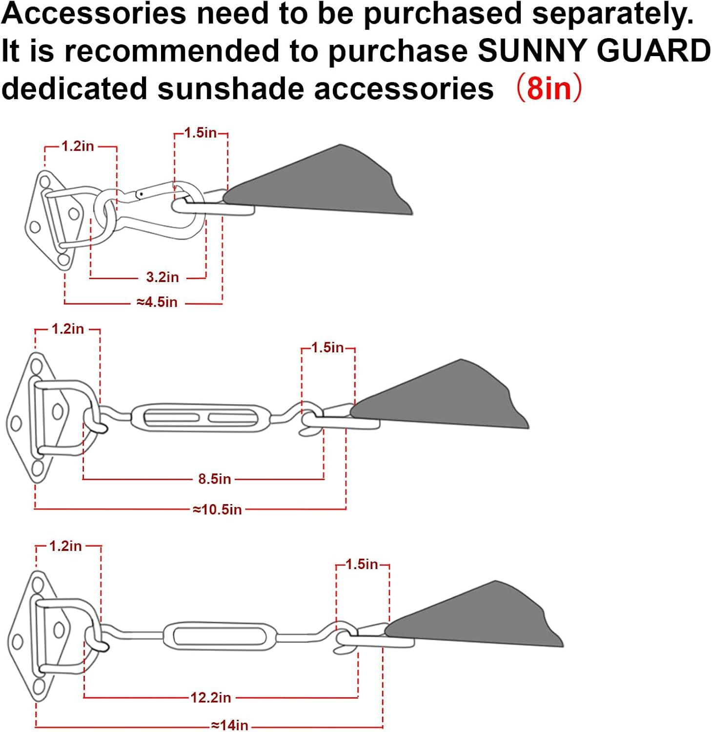 SUNNY GUARD Sun Shade Sail 6.5/8/10/12/13FT Rectangle UV Block Sunshade Canopy for Outdoor, 13'x20' Sand