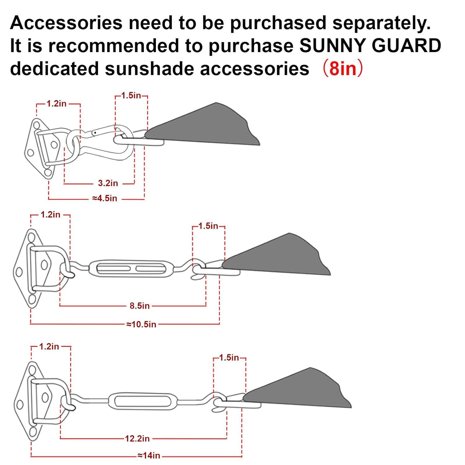 SUNNY GUARD Sun Shade Sail 6.5/8/10/12/13FT Rectangle UV Block Sunshade Canopy for Outdoor, 13'x20' Sand