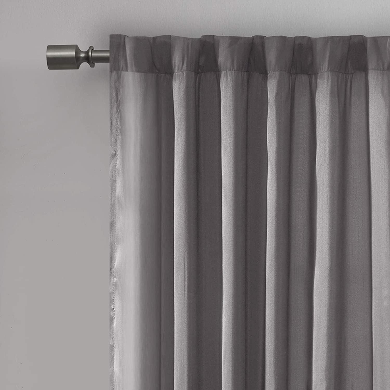 Andora Embroidered Branch Rod Pocket Single Curtain Panel