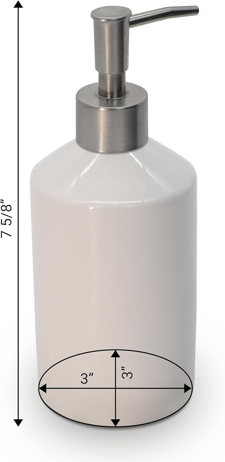 White Ceramic Soap Dispenser with Brushed Nickel Pump