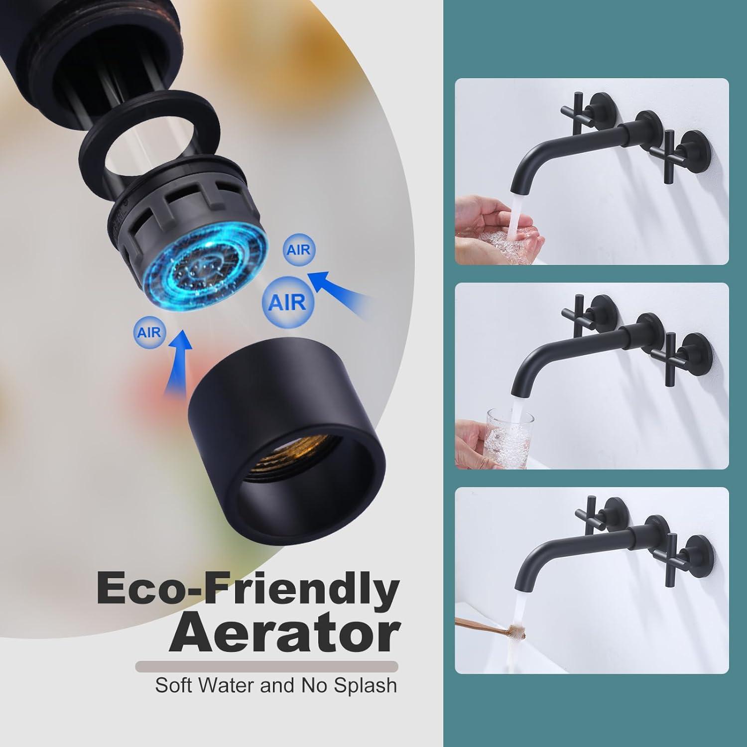 2-Handle 3-Hole Wall Mounted Roman Tub Faucet With 360° Swivel Spout