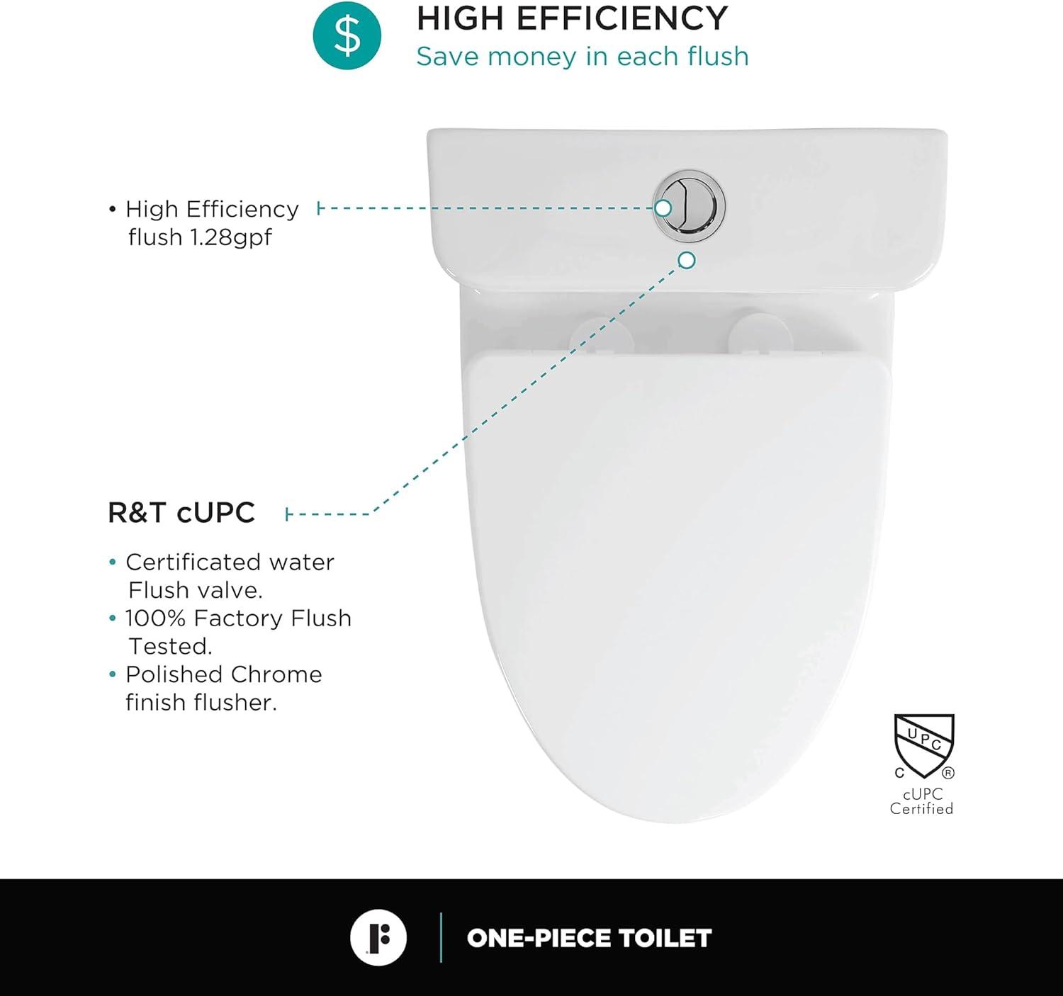 1.28 GPF Round One-Piece Toilet (Seat Included)