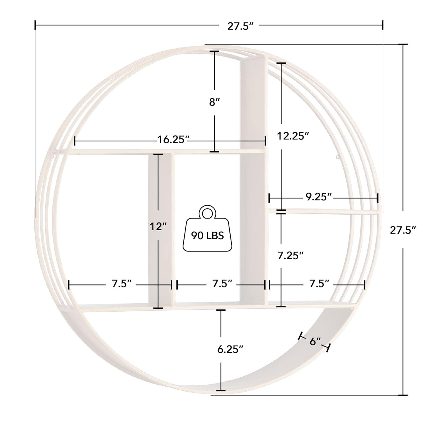Everly Quinn Round 3 Tier Wall Mounted Floating Shelf for Bathroom