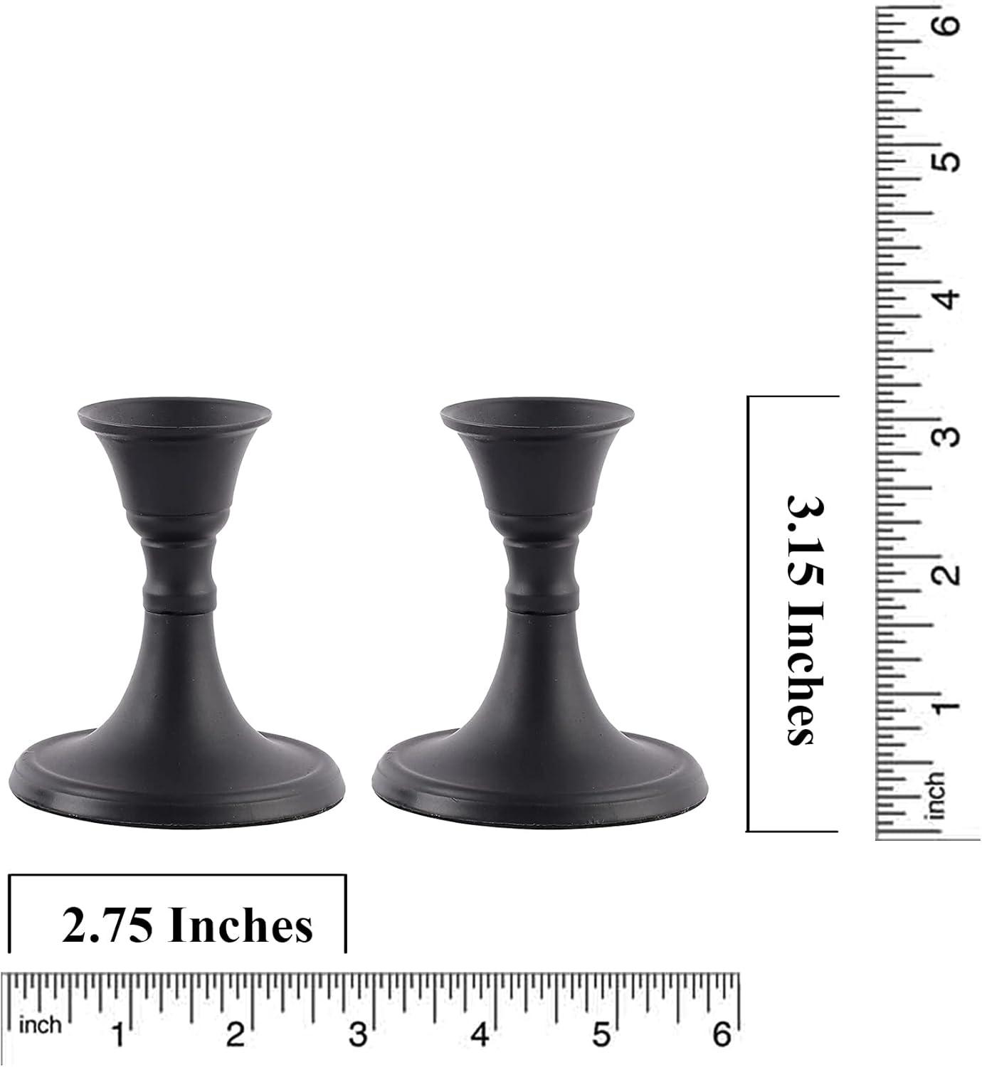 Black Metal Taper Candlestick Holders Set of 2