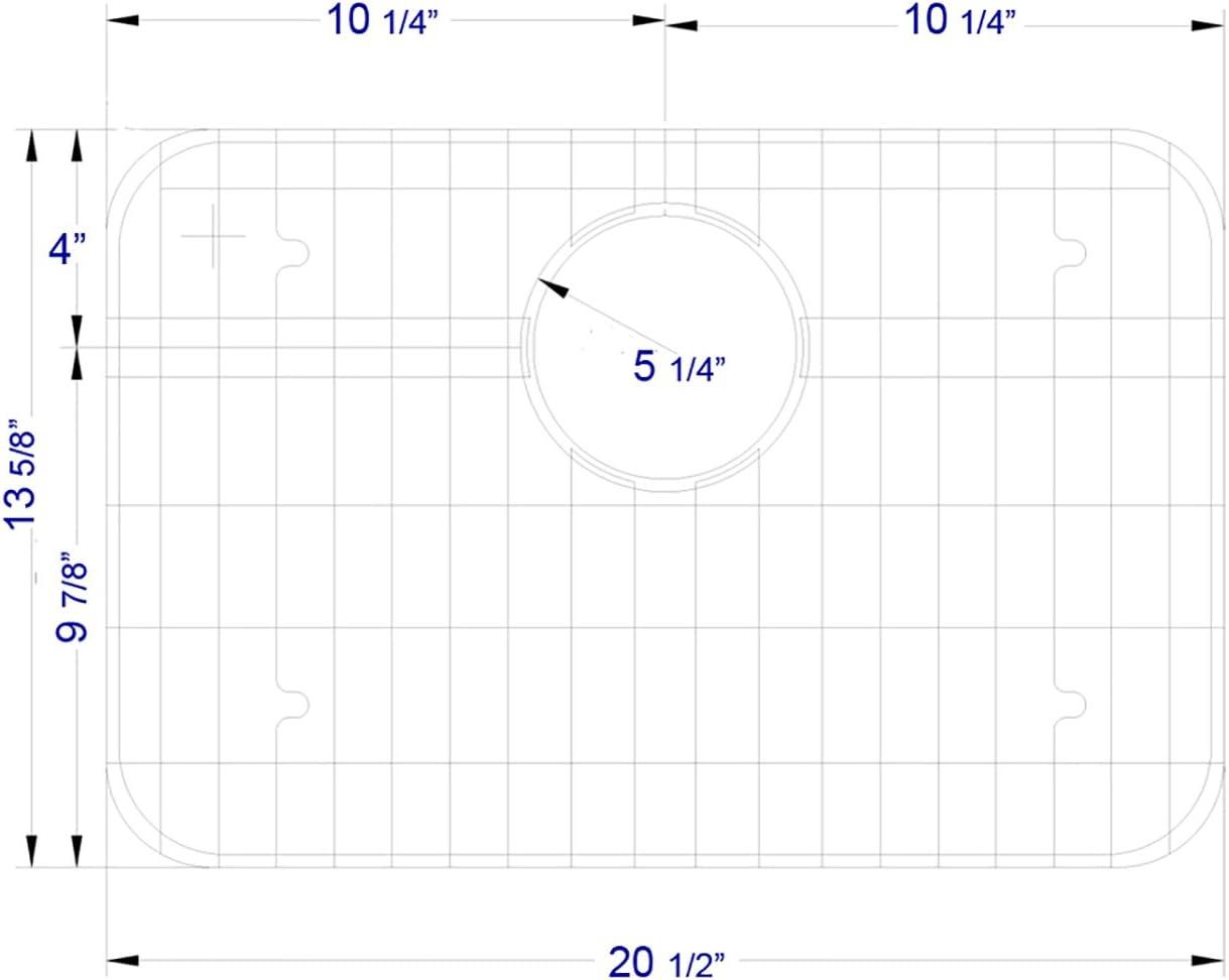 Solid Stainless Steel Kitchen Sink Grid with Plastic Feet