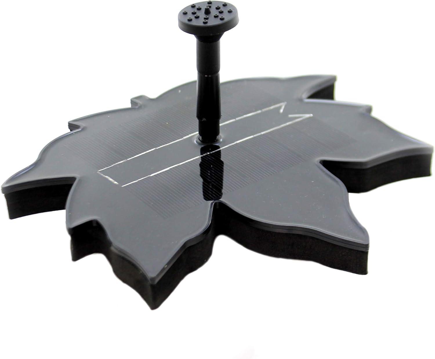 Black Leaf-Shaped Solar Powered Bird Bath Fountain