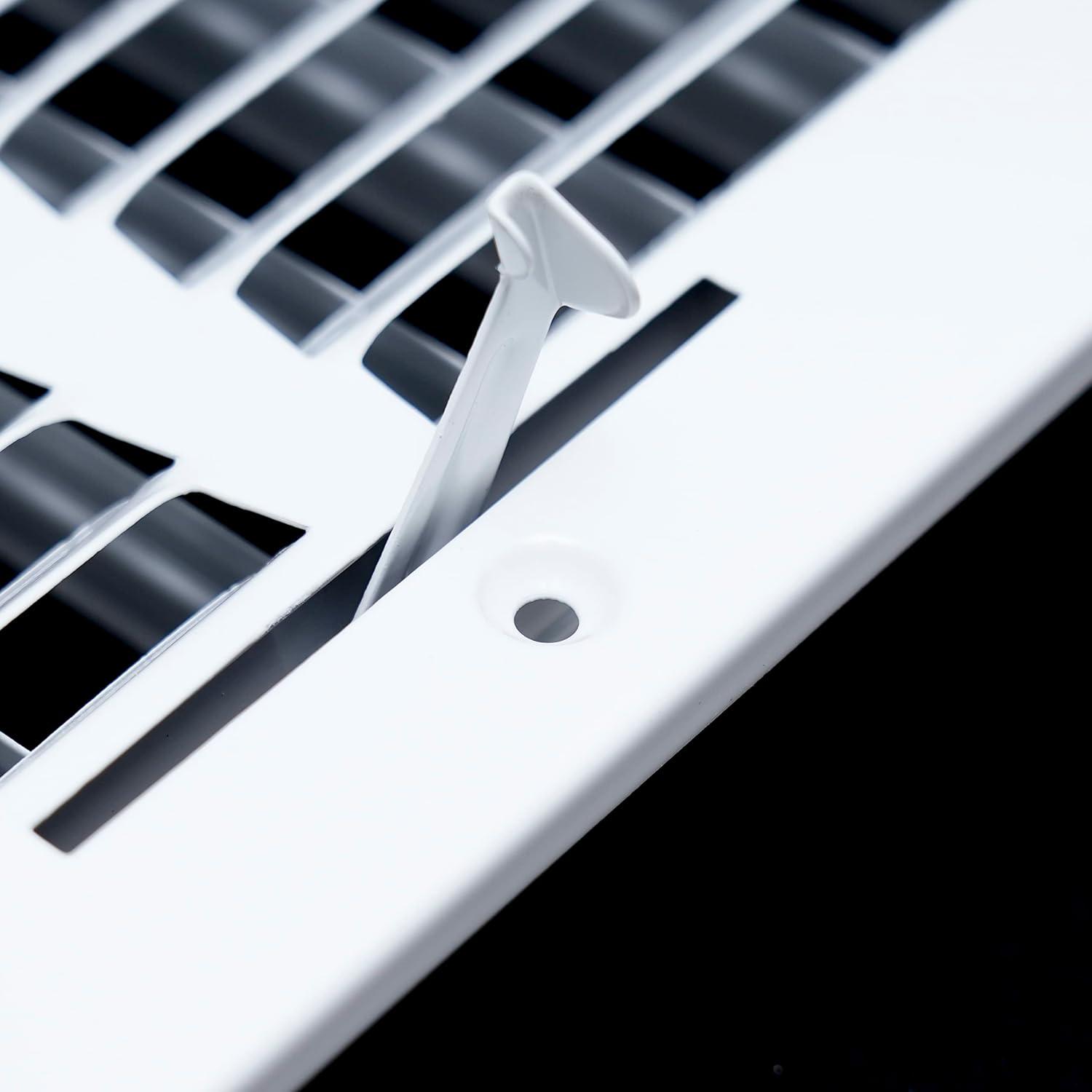 Fits 10x4 Duct Opening 2 WAY Steel Air Supply Diffuser by Handua | Register Vent Cover Grill for Sidewall and Ceiling | White | Outer Dimensions: 11.75" X 5.75"