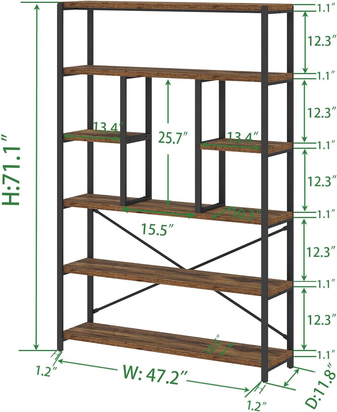 Tribesigns 7-Tier L-Shaped Bookshelf, Modern Corner Book Display Shelving Unit Black