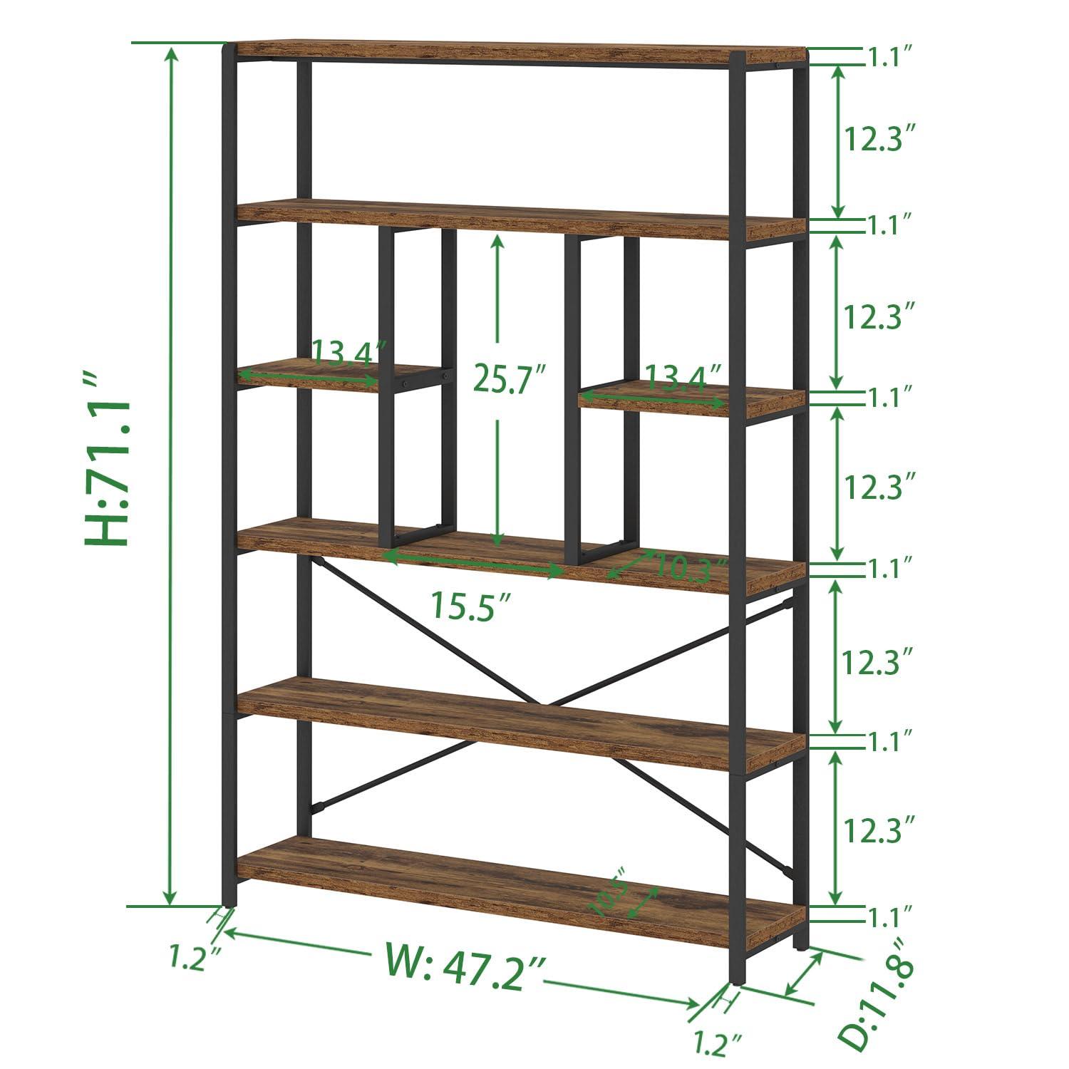Lantine 7-Tier L-Shaped Bookshelf, Modern Corner Book Display Shelving Unit