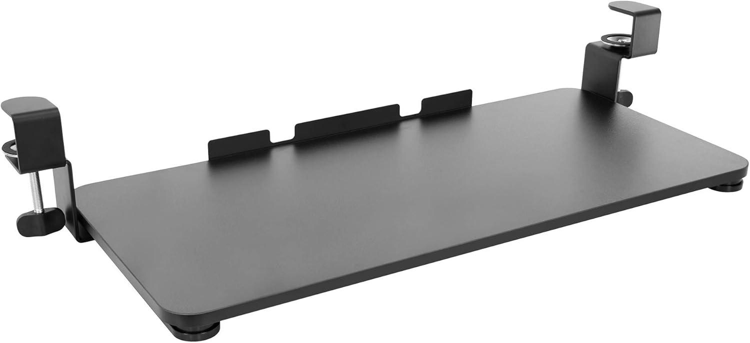 Adjustable Black Clamp-On Under Desk Keyboard Tray