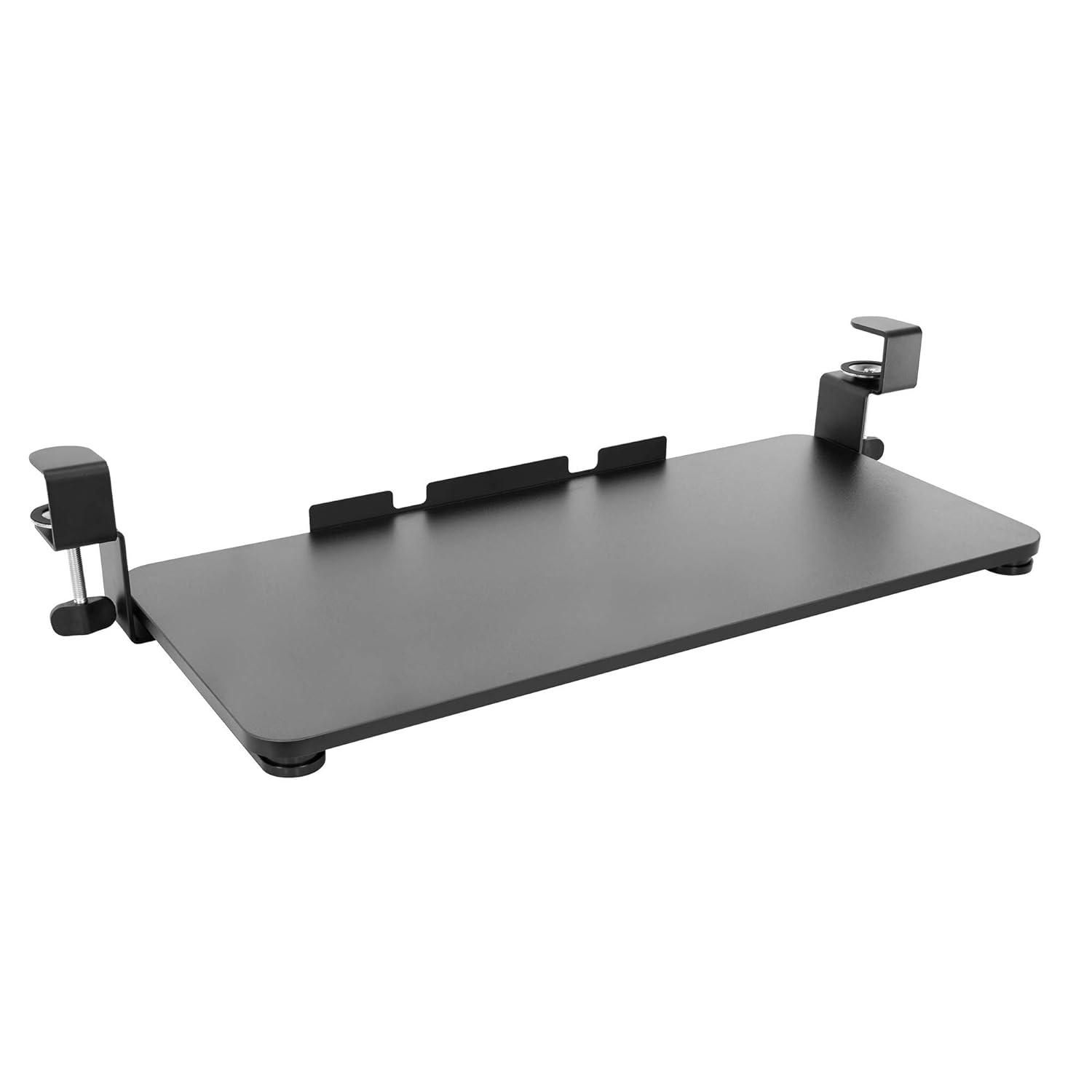 Mount-It! Clamp Keyboard Tray | Sliding Under Desk Keyboard &  Mouse Platform | Retractable Undermount Drawer | No Screws or Scratches to Assemble