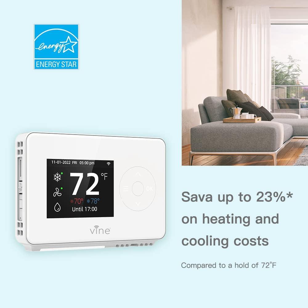 Vine TJ-225B Wi Fi 7 Day and 8 Period Programmable Smart Home Thermostat