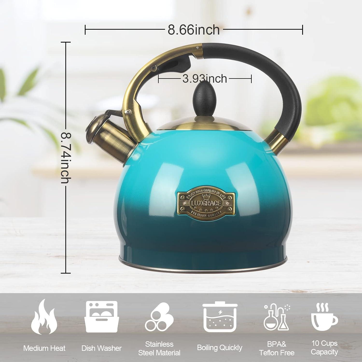 Tea Kettle -3.0 Quart Tea Kettles Stovetop Whistling Teapot Stainless Steel Tea Pots for Stove Top Whistle Tea Pot