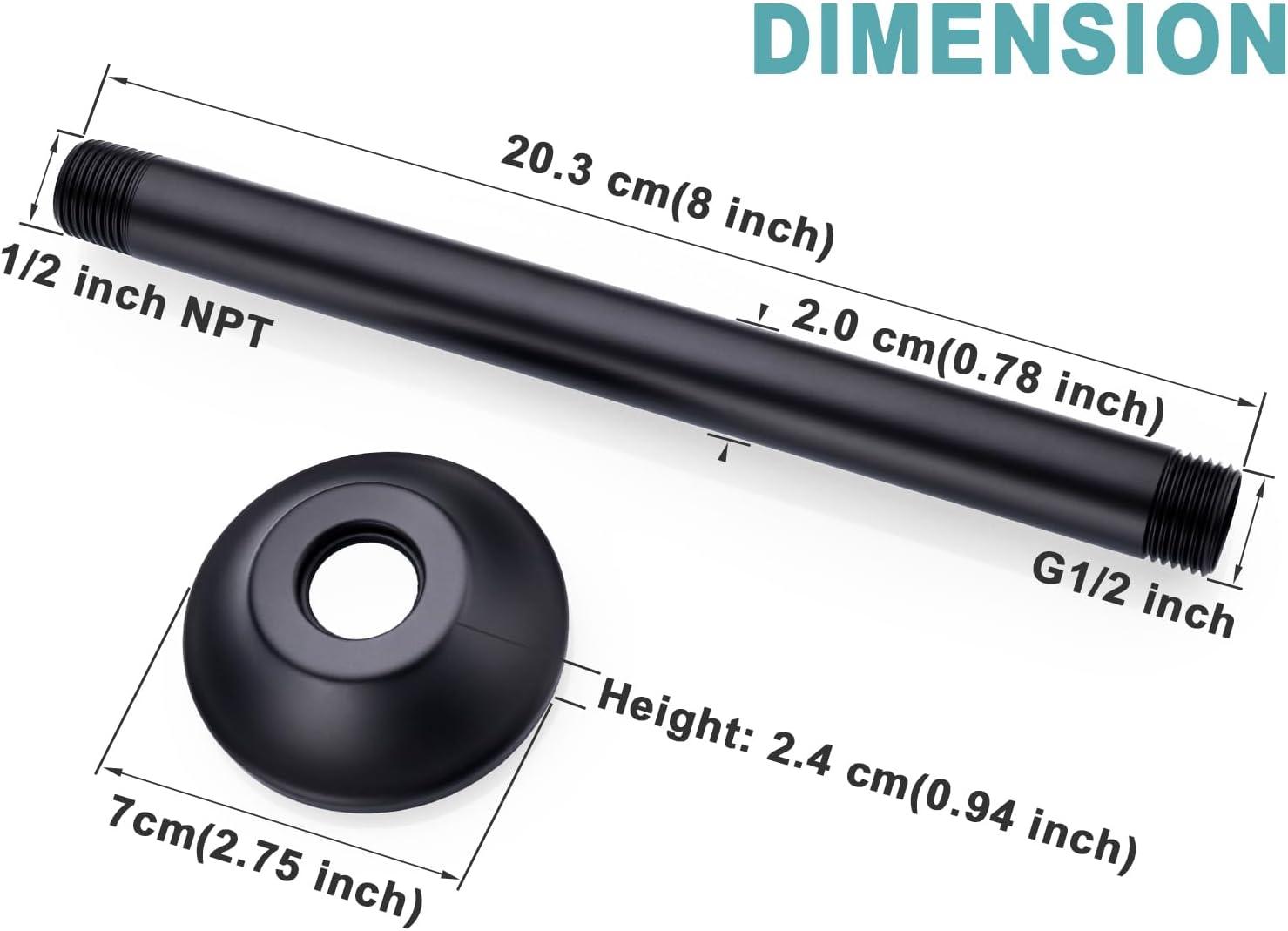 Circular 8" Ceiling Mounted Shower Arm
