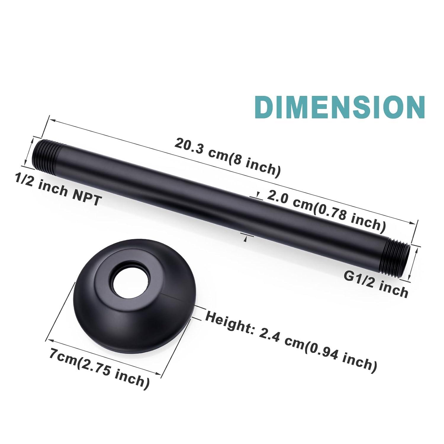 Circular 8" Ceiling Mounted Shower Arm