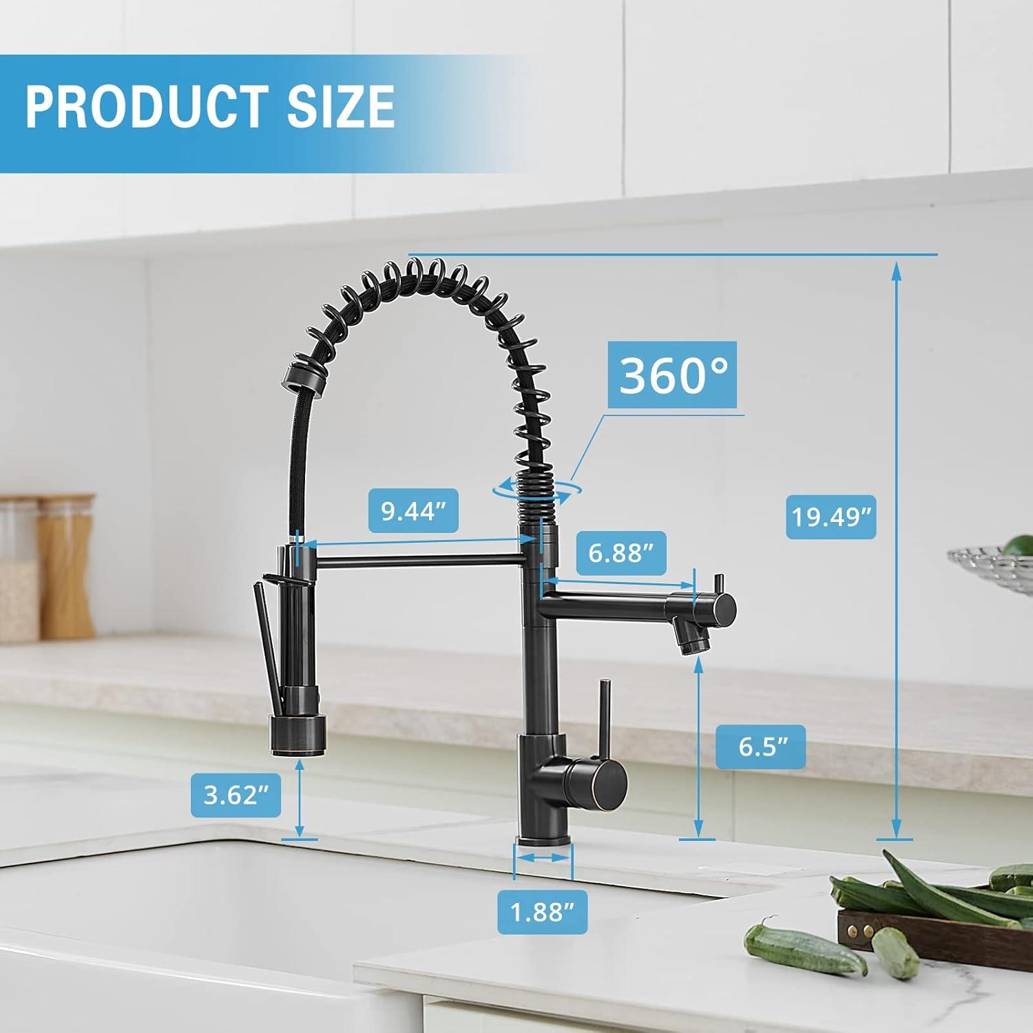 Oil Rubbed Bronze Pull-Down Kitchen Faucet with Spray