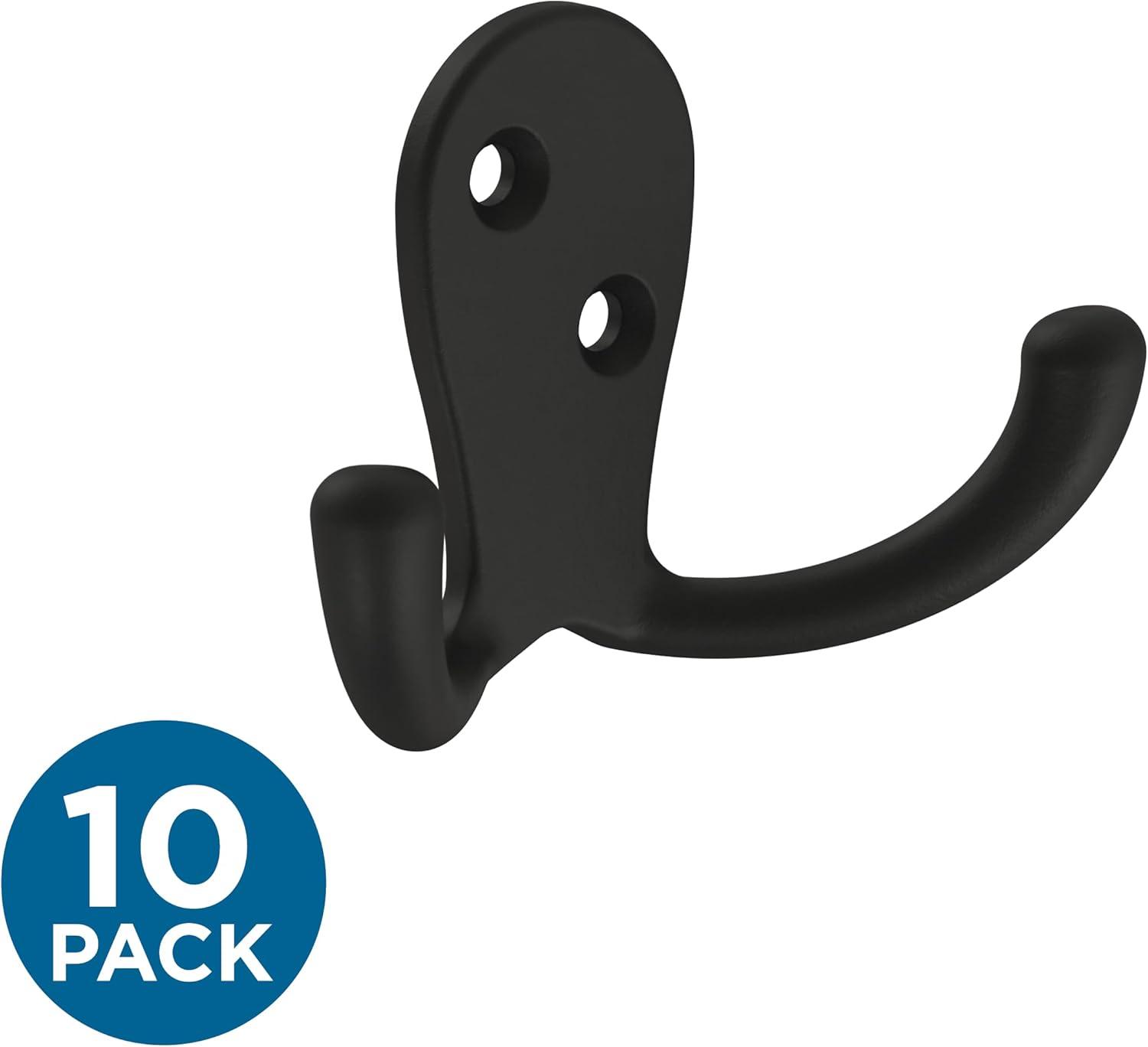 Franklin Brass Double Prong Wall Hooks in Nickel (10-Pack)