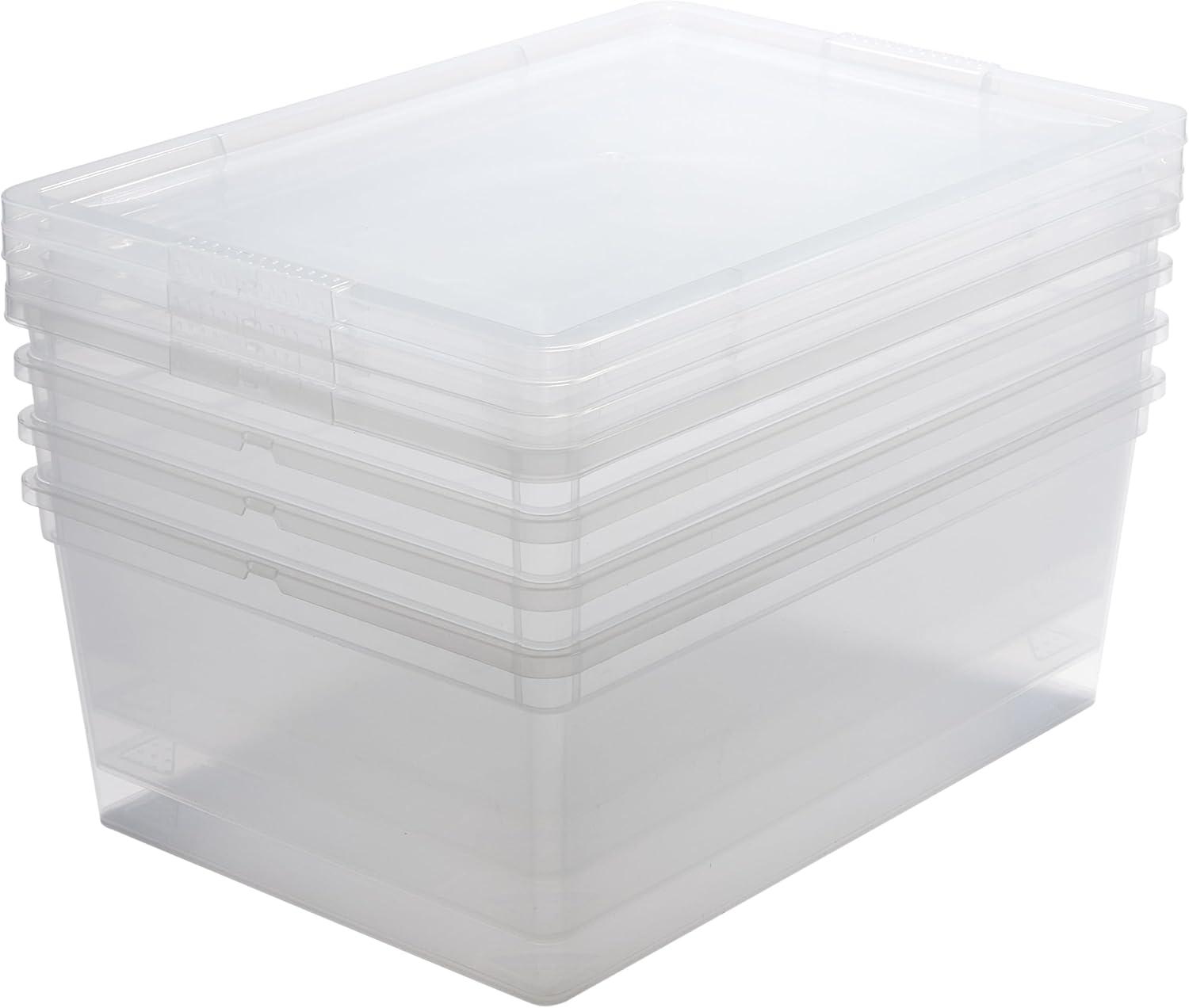 Simplify Simplify 4 Pack Stackable Storage Bins with Lids in Clear