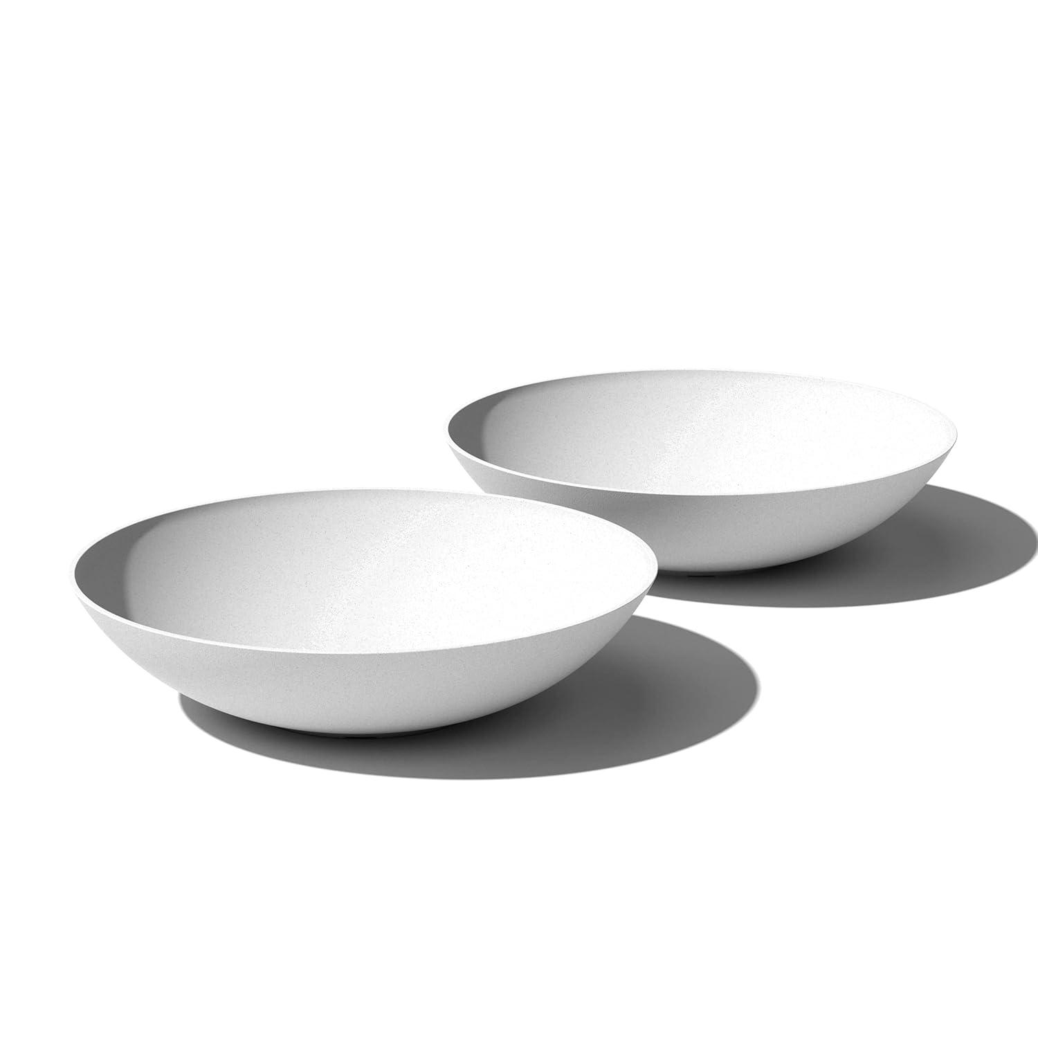 Veradek Mason Series Lane Bowl 32" Plastic-Stone Planter 2-Pack White