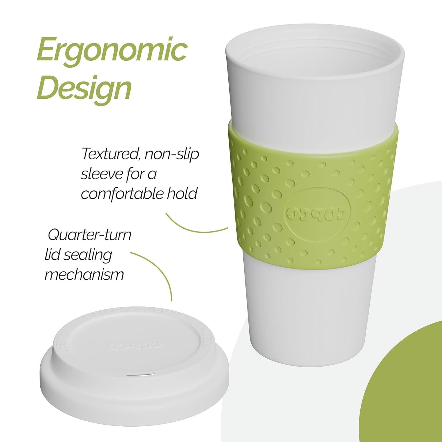 Copco Acadia 16 oz Travel Mug - Insulated Reusable Coffee Tumbler with Double-Walled Plastic, Leak-Proof Lid, BPA-Free - (Green)