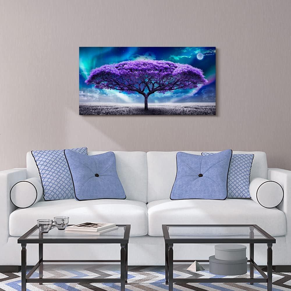 Shiartex Canvas Wall Art For Living Room Farmhouse Wall Decor For Bedroom Purple Tree Abstract Scenery Pictures Artwork Canvas Prints Office Decor Painting Dormitory Decor 20"x16"in