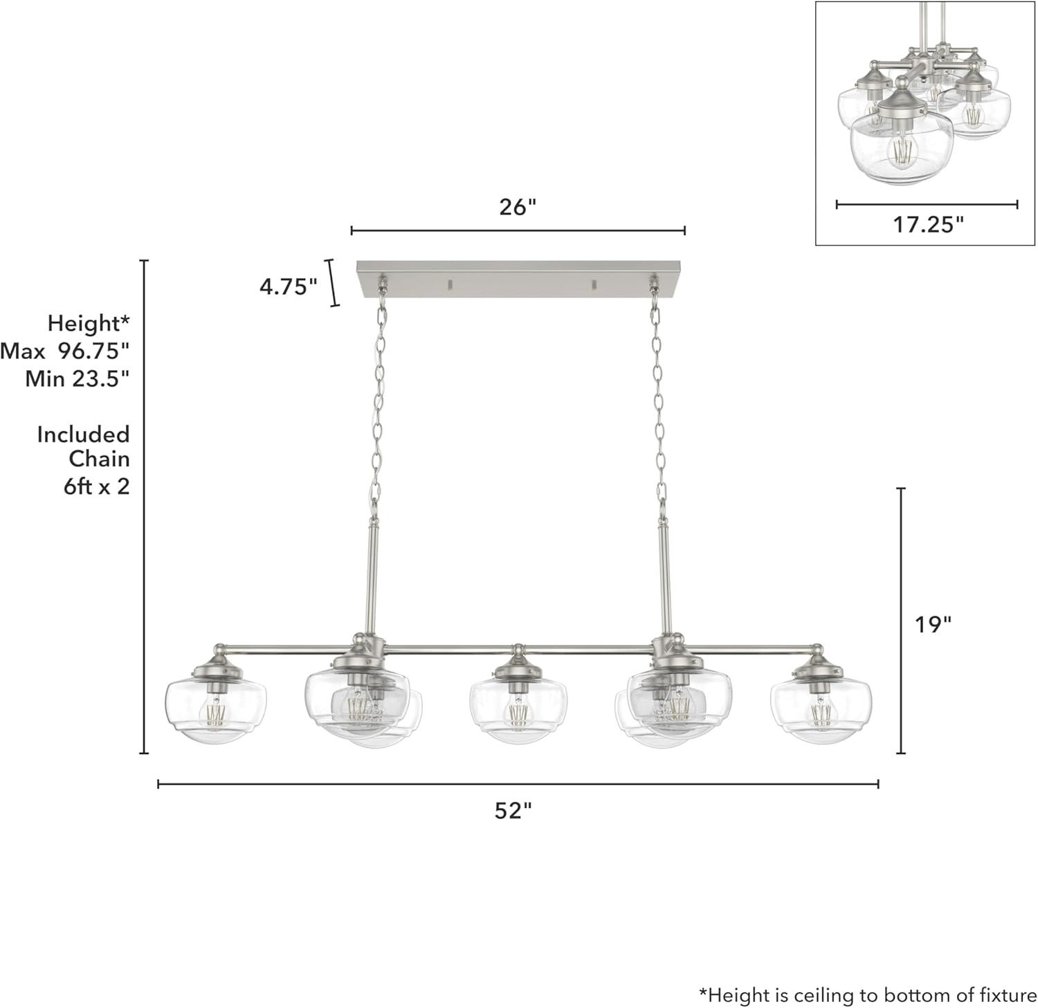 Saddle Creek 7 - Light Kitchen Island Linear Pendant