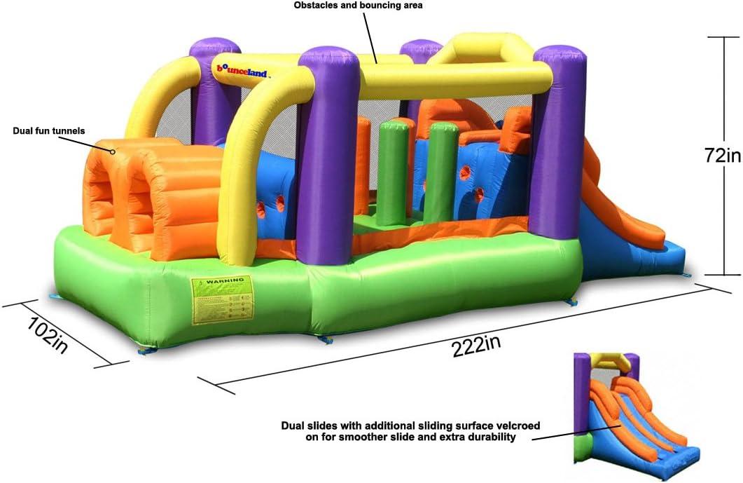 Colorful Inflatable Obstacle Course Bounce House with Slide