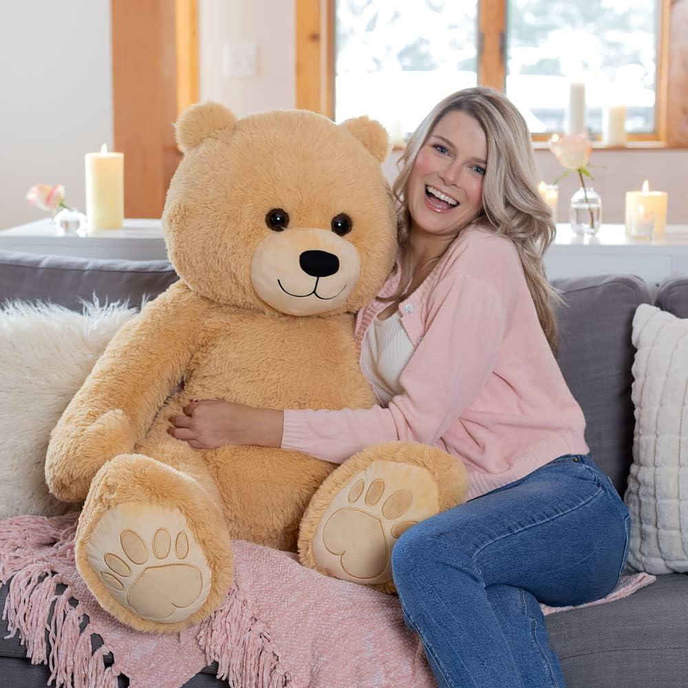 Giant Light Brown Plush Teddy Bear, 4 Feet