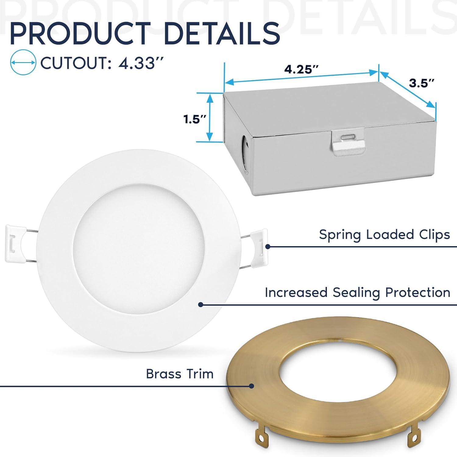 4'' Tunable Color Temperature Dimmable Air-Tight IC Rated LED Canless Recessed Lighting Kit