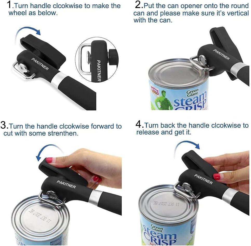 XIXISTARYY Kitchen Gadgets Tableware Smooth Edge Safe Cut Can Opener No Sharp Edges Or Cuts Black