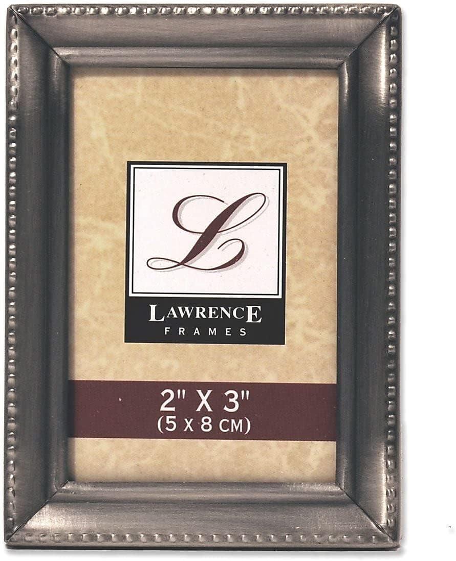Lawrence Frames Antique Pewter 2x3 Picture Frame - Beaded Edge Design 11523