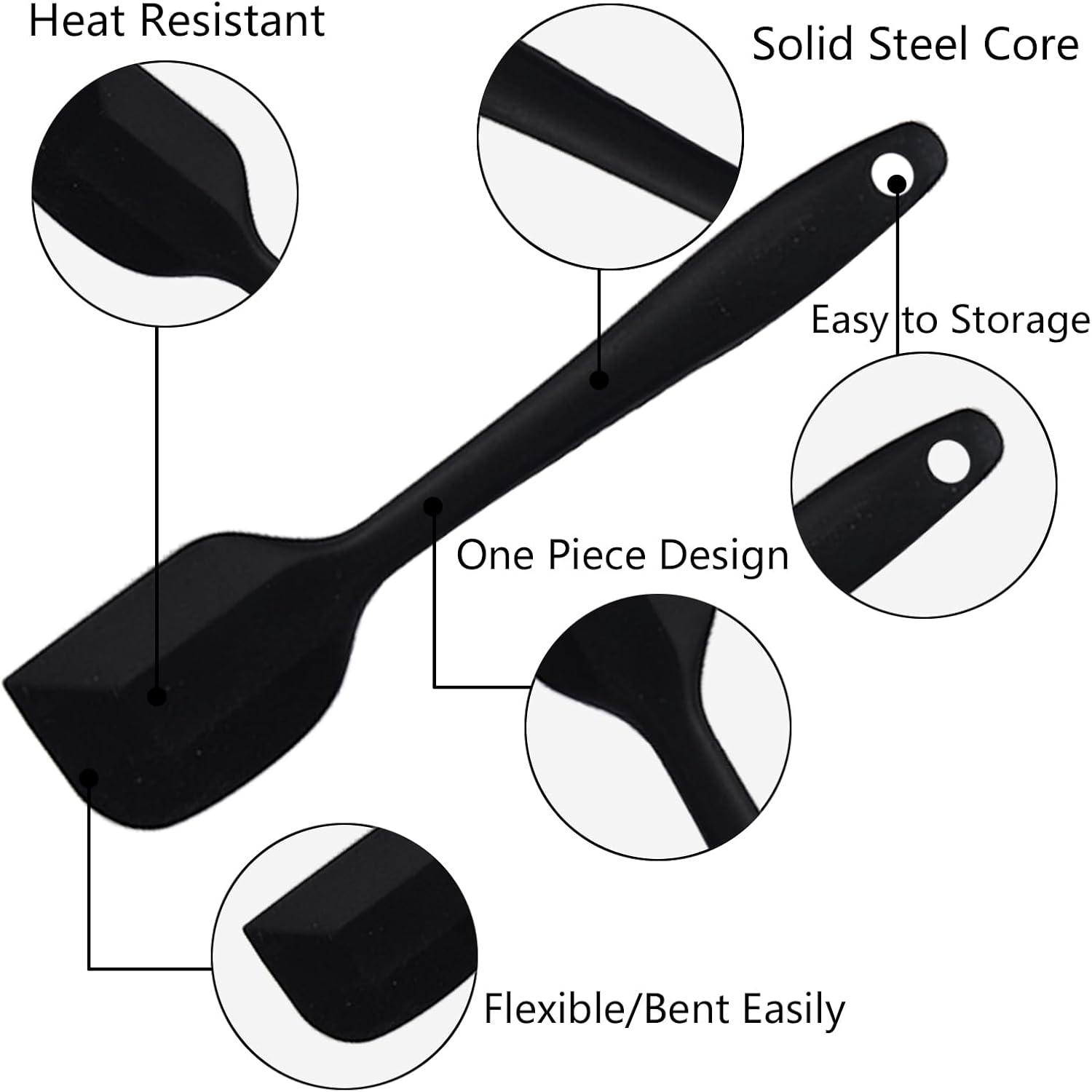 Black 5-Piece Heat-Resistant Silicone Kitchen Utensil Set