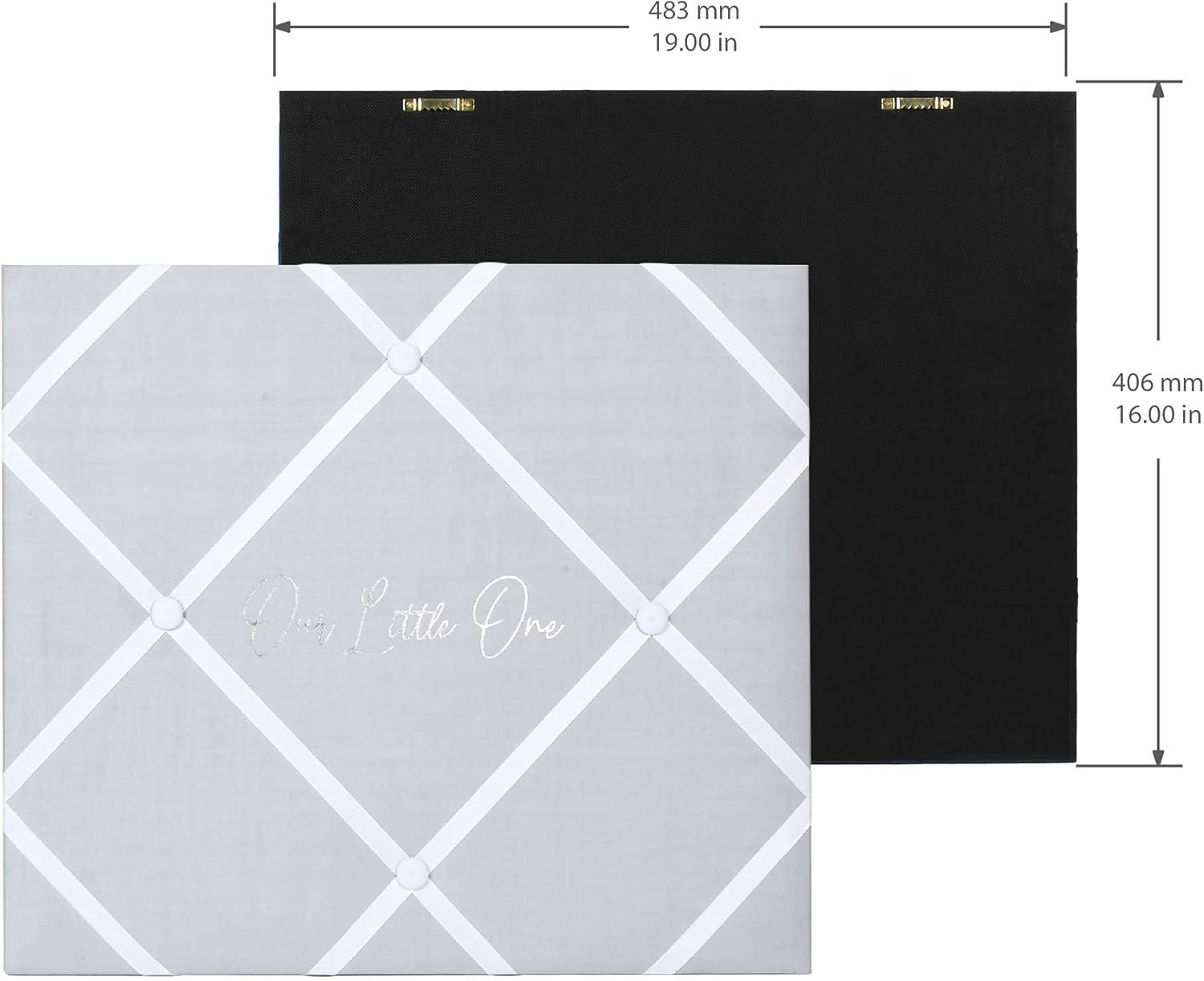 16" x 19" Our Little One Memo Board - New View: Modern Fabric Picture Frame Collage, Wall Mounted Photo Display