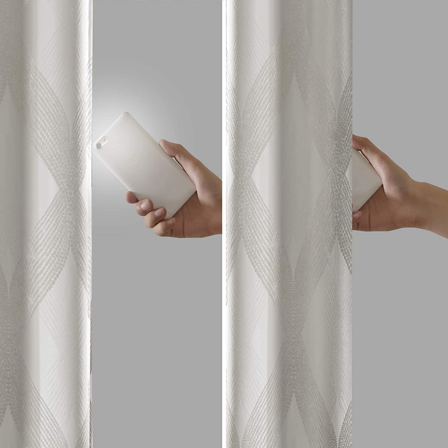 Madison Park Bentley Ogee Knitted Jacquard Geometric Total Blackout Single Curtain Panel