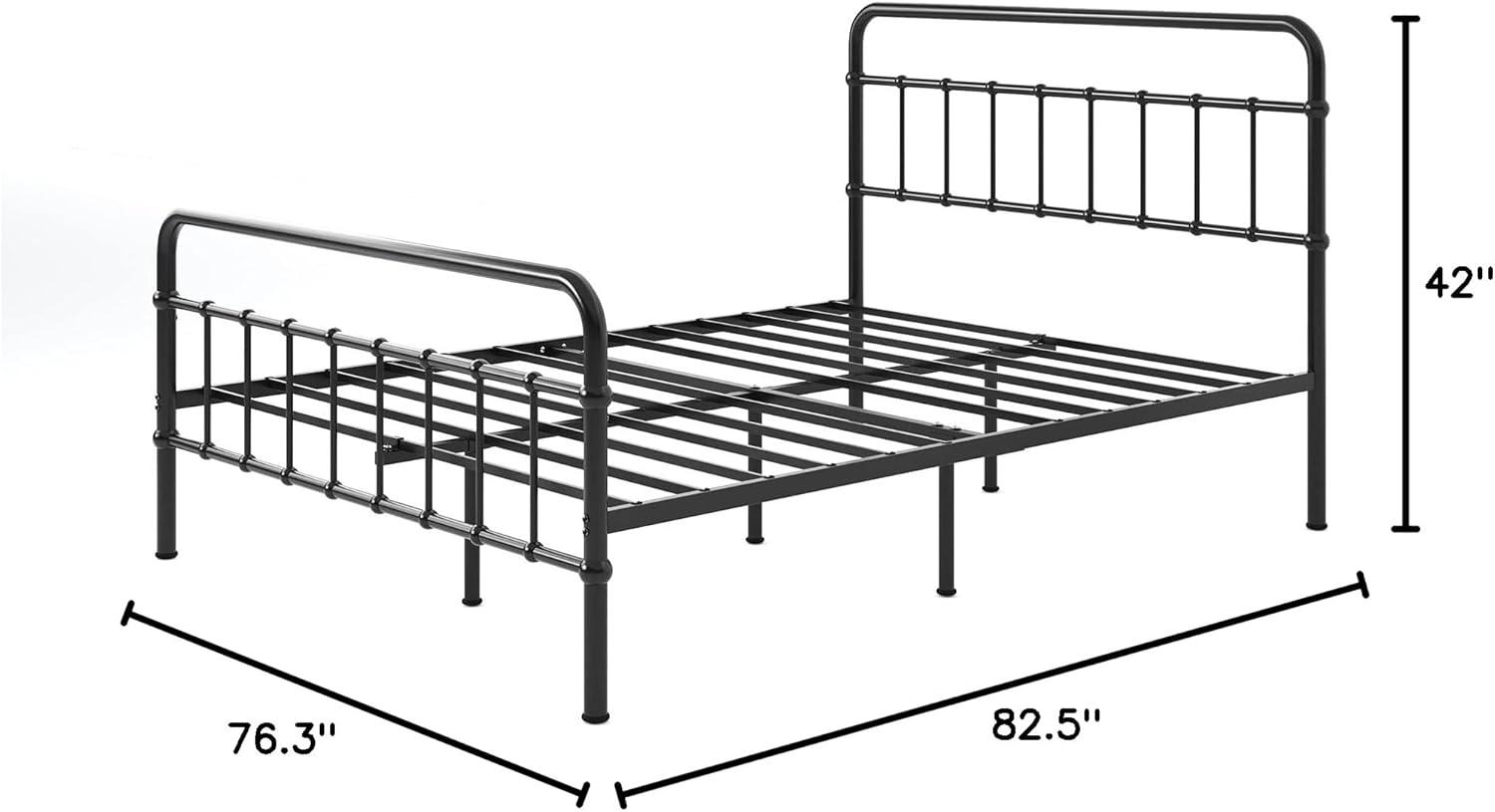 Florence 42" Modern Farmhouse Metal Platform Bed