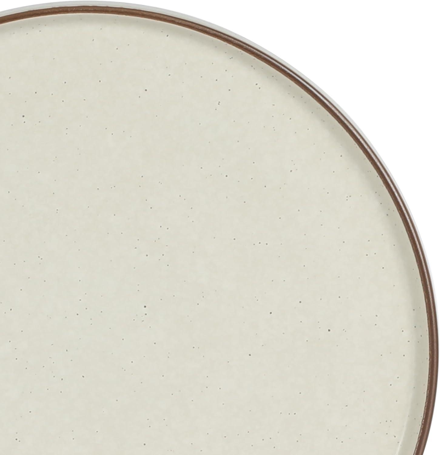 Gibson Elite Gelston Stoneware Matte Reactive Glaze 16 Piece Plates and Bowl Dinnerware Set - Cream