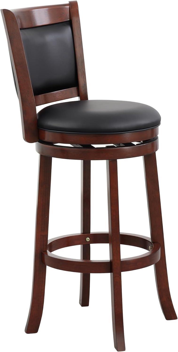 Lexicon Shapel Faux Leather Swivel Bar Stool in Dark Cherry