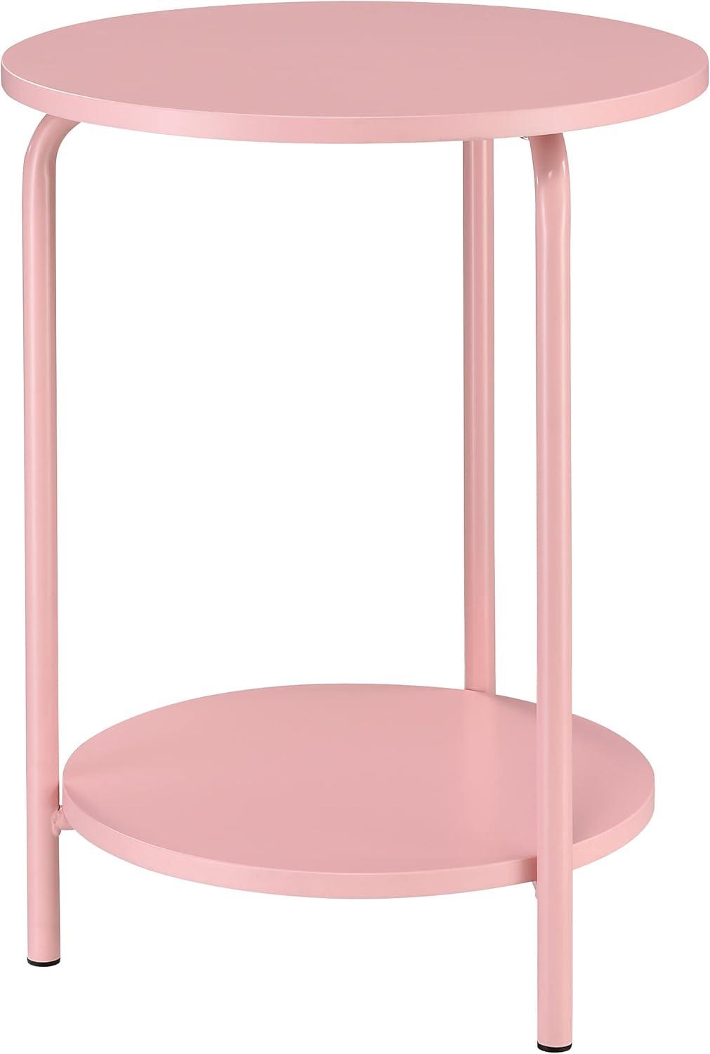 OSP Home Furnishings Elgin Metal Accent Table in Pink