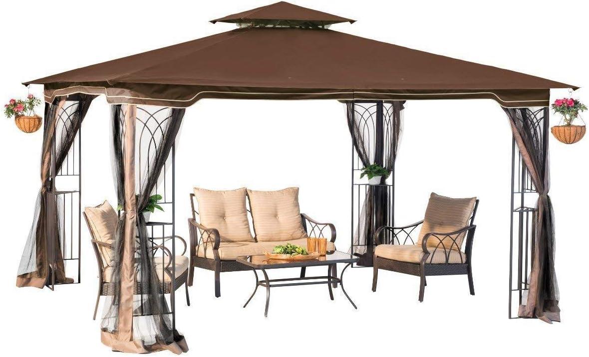 Sunjoy Brown Replacement Gazebo Canopy for 10 x 12 Regency II Patio Gazebo, Easily update your Gazebo