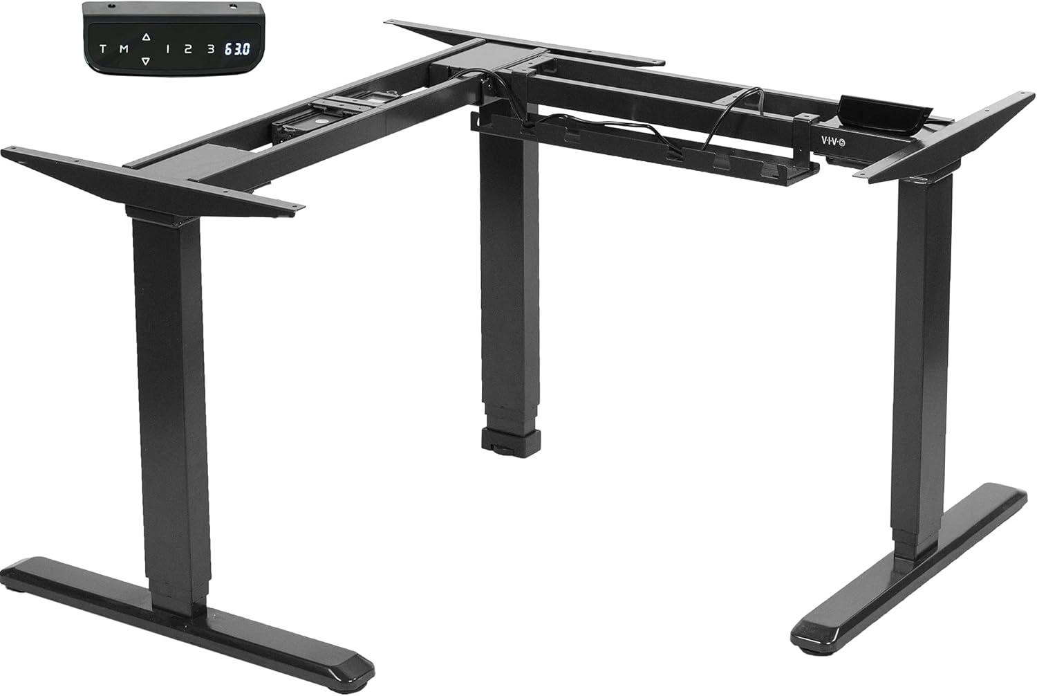 Black Electric Multi Motor Corner Desk Frame