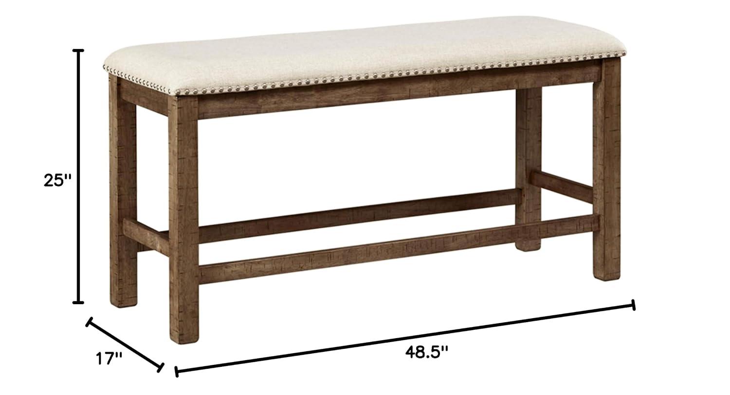 Signature Design by Ashley Casual Moriville Counter Height Dining Bench  Beige