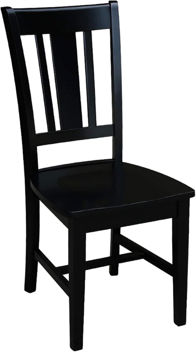 San Remo Elegant Black Solid Hardwood Splatback Dining Chairs (Set of 2)