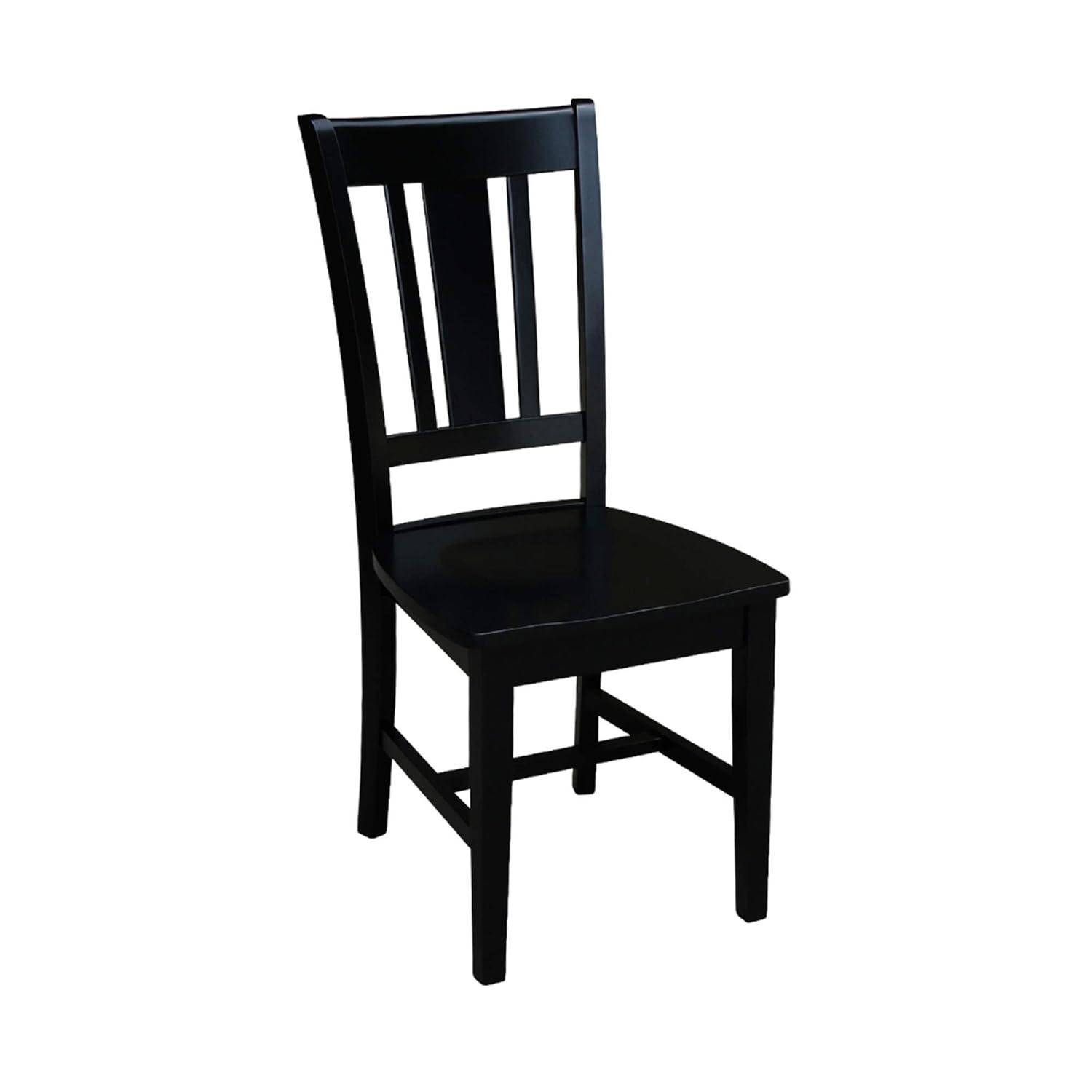International Concepts Set of 2 San Remo Splatback Chairs Jet Black: Rubberwood Frame, Armless Design