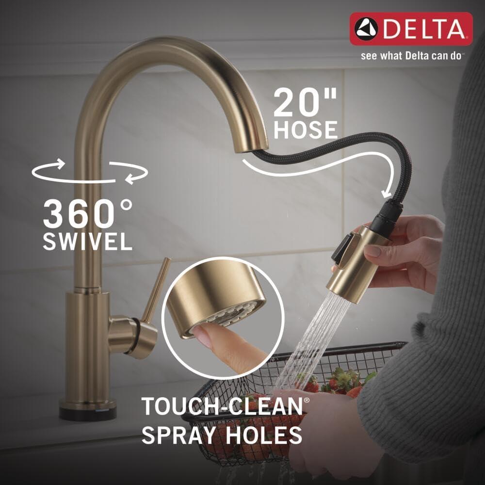 Modern Elegance Touch-Control Bronze Kitchen Sink Faucet with Pull-out Spray