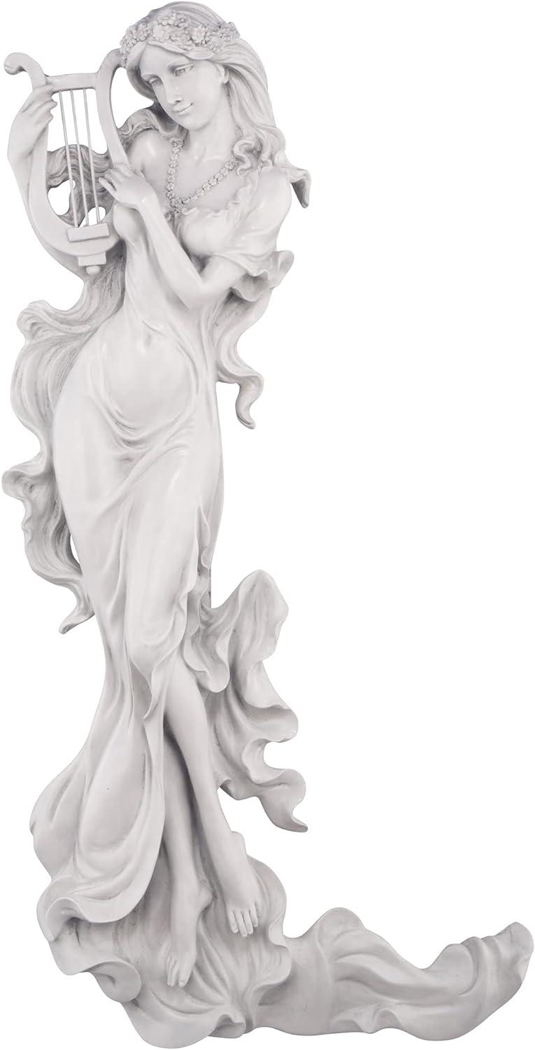 Antique Stone Finish Musical Muse Wall Statue in Designer Resin