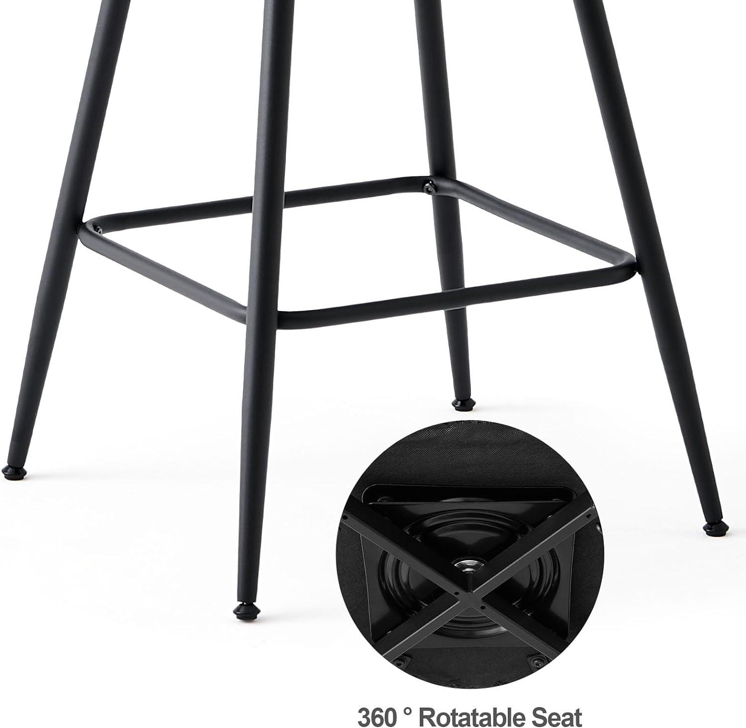 Cane Back Swivel Upholstered Counter & Bar Stool