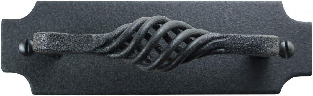 Renovators Supply Cabinet Handles 5.24" Black Wrought Iron Pull Handle Antique Colonial Birdcage Style Drawer and Dresser Door Handles w/Screws Pack of 2