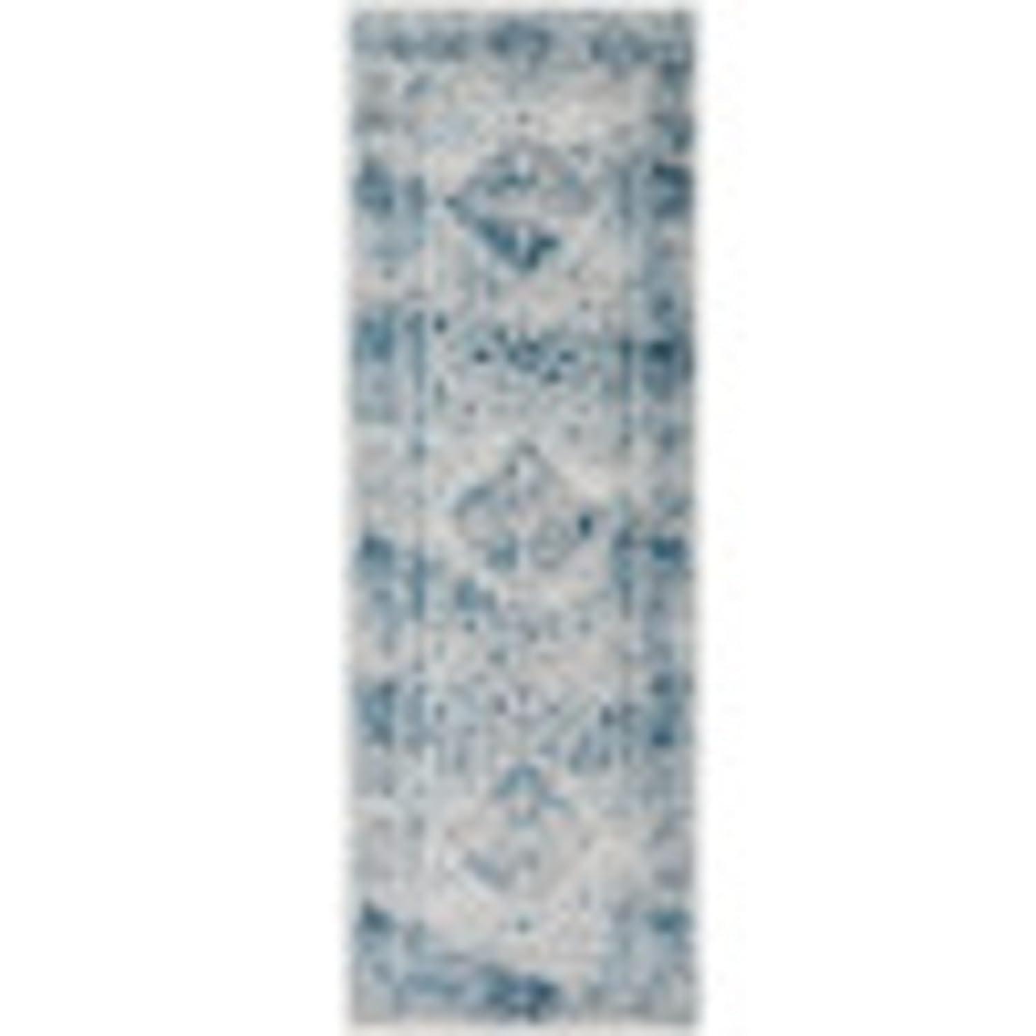 Livabliss 2'7"x7'3" Melissa Traditional Runner Rugs Blue: Medium Pile, Fade & Stain-Resistant, Indoor Use