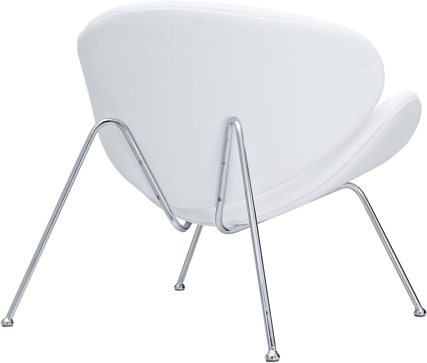 Modway Nutshell Upholstered Vinyl Lounge Chair in White